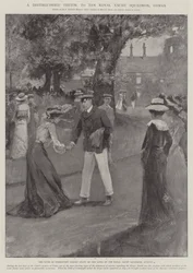 Een voorname bezoeker van de Royal Yacht Squadron, Cowes